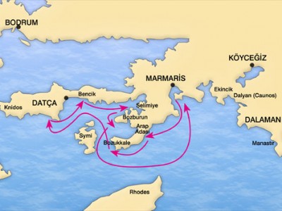Мармарис-Датча круиз на яхте Map